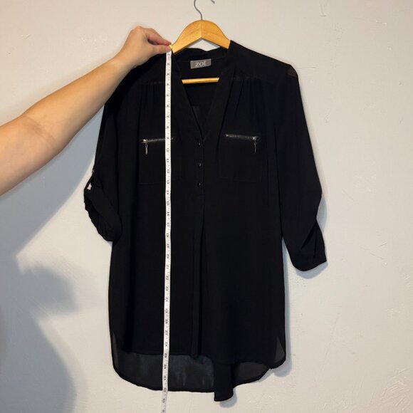 Zoë Black Sheer Blouse - Picture 3 of 6